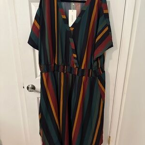 BloomChic Multicolor Striped Midi Dress